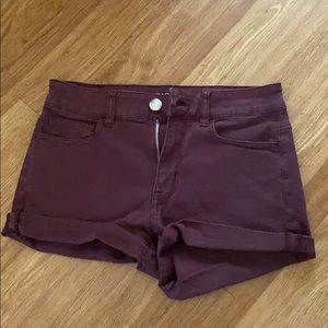 MAROON American Eagle Hi-Rise Shortie Sz 4
